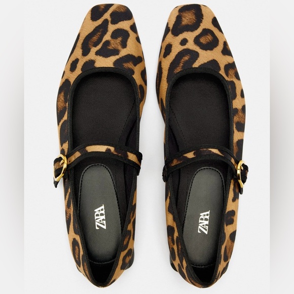 ZARA Animal Print Ballet Flats Leopard - Picture 12 of 14